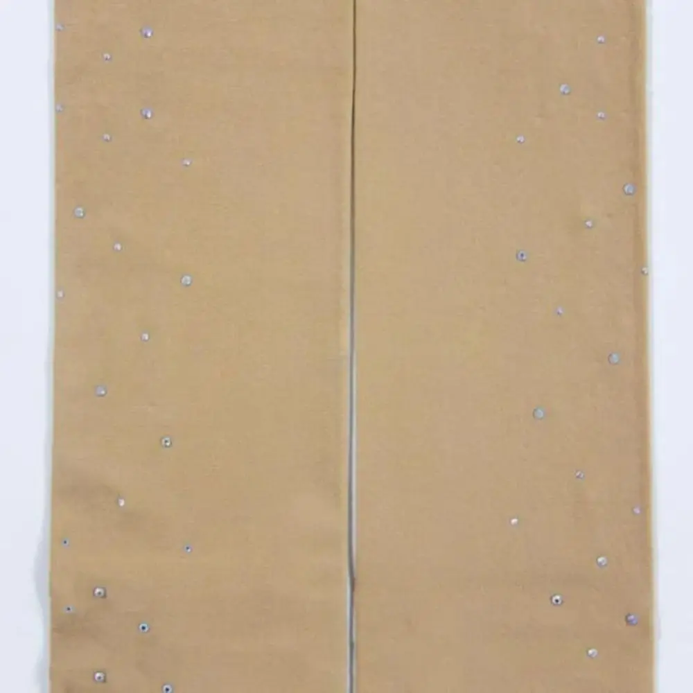 Polyamide Fiber Figure Skating Pantyhose Skin Color Thicken Gymnastics Leotard Rhinestone Decorated Stretch Fabric