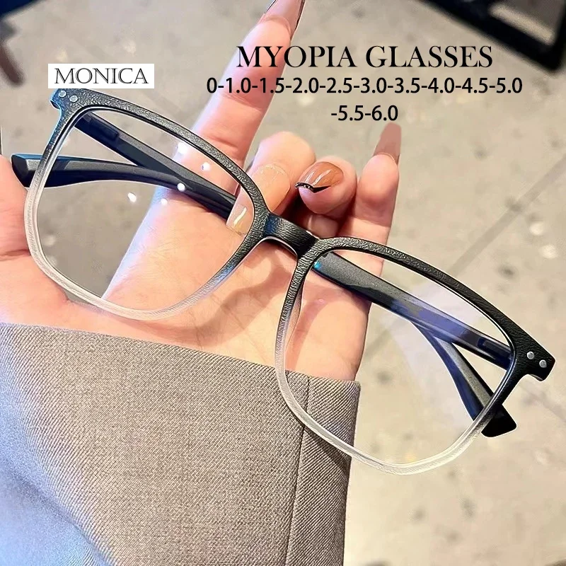 2024 Fashion Finished Myopia Glasses Men Women Luxury Anti-blue Short-sighted Eyewear Optical Prescription Diopter Eyeglasses