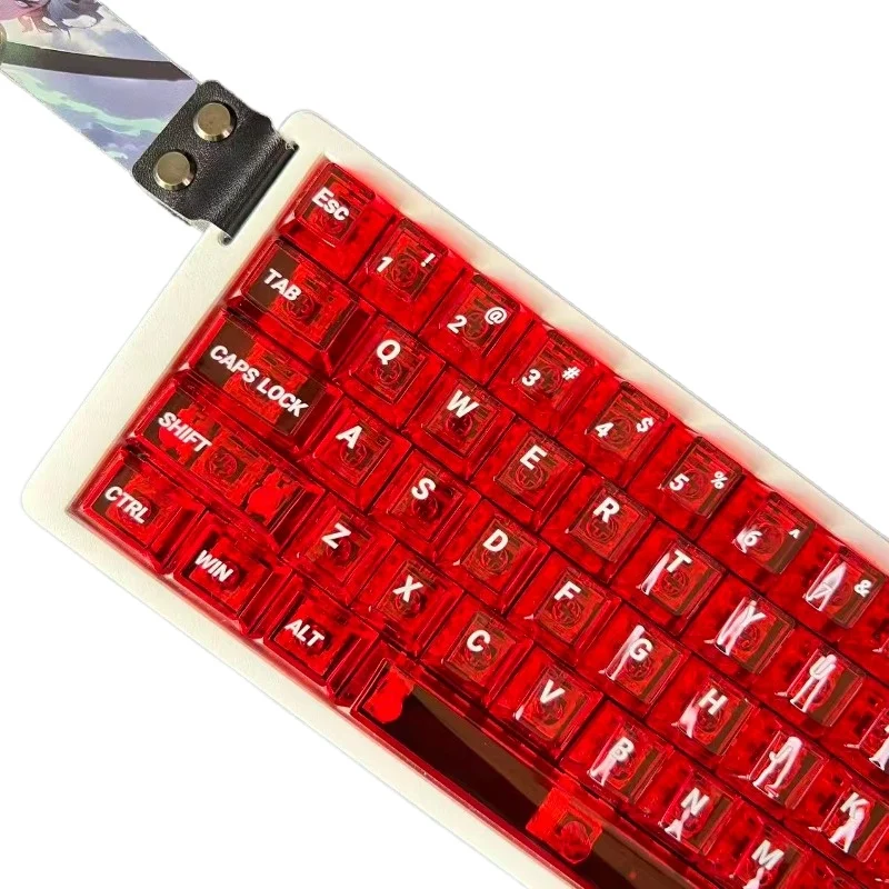 Ice Red Translucent PC Backlit Keycaps OEM Profile For M68 Bee EZ63 EV63 Nightmare Mad Catz Gaming Keyboard