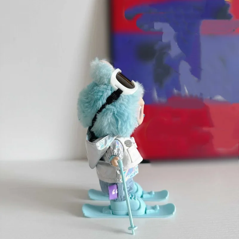 Vintage Trenchcoat Skateboard Ski Board für Labubu 3.0 Puppe Skibekleidungsset für Ropa Labubu Puppen Kleidungszubehör