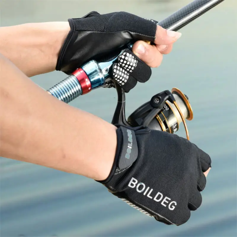 Two Finger Sweat Wicking Quick Drying Sun Protection Fishing Gloves Sailing Gloves Wear Resistant And Non Slip Gloves