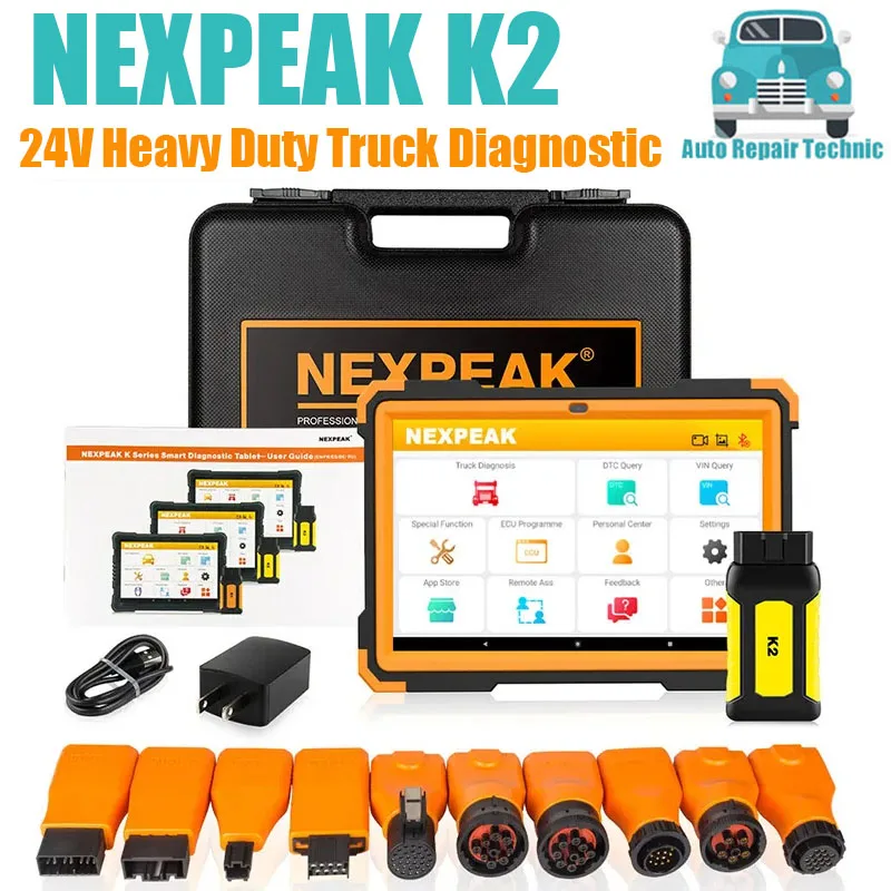 

NEXPEAK K2 24V Heavy Duty Truck Diagnostic Scanner Engine ABS Airbag DPF Cluster Calibration Full System Truck Diesel Odo-meter