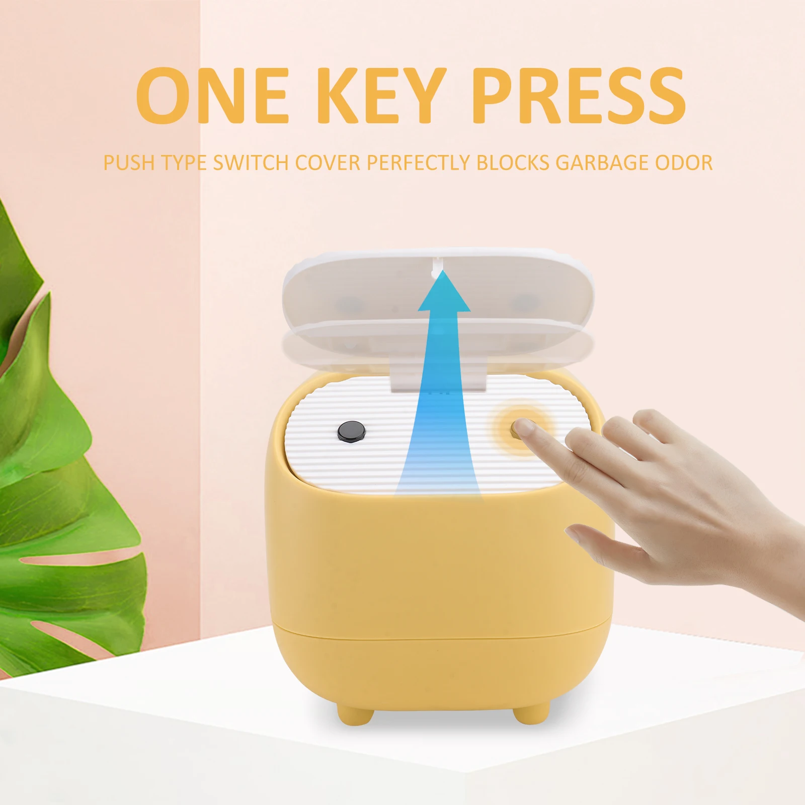 

Mini Trash Can Wastepaper Basket Desktop Garbage Container Foldable Small Size Practical Home Office Use Plastic PP