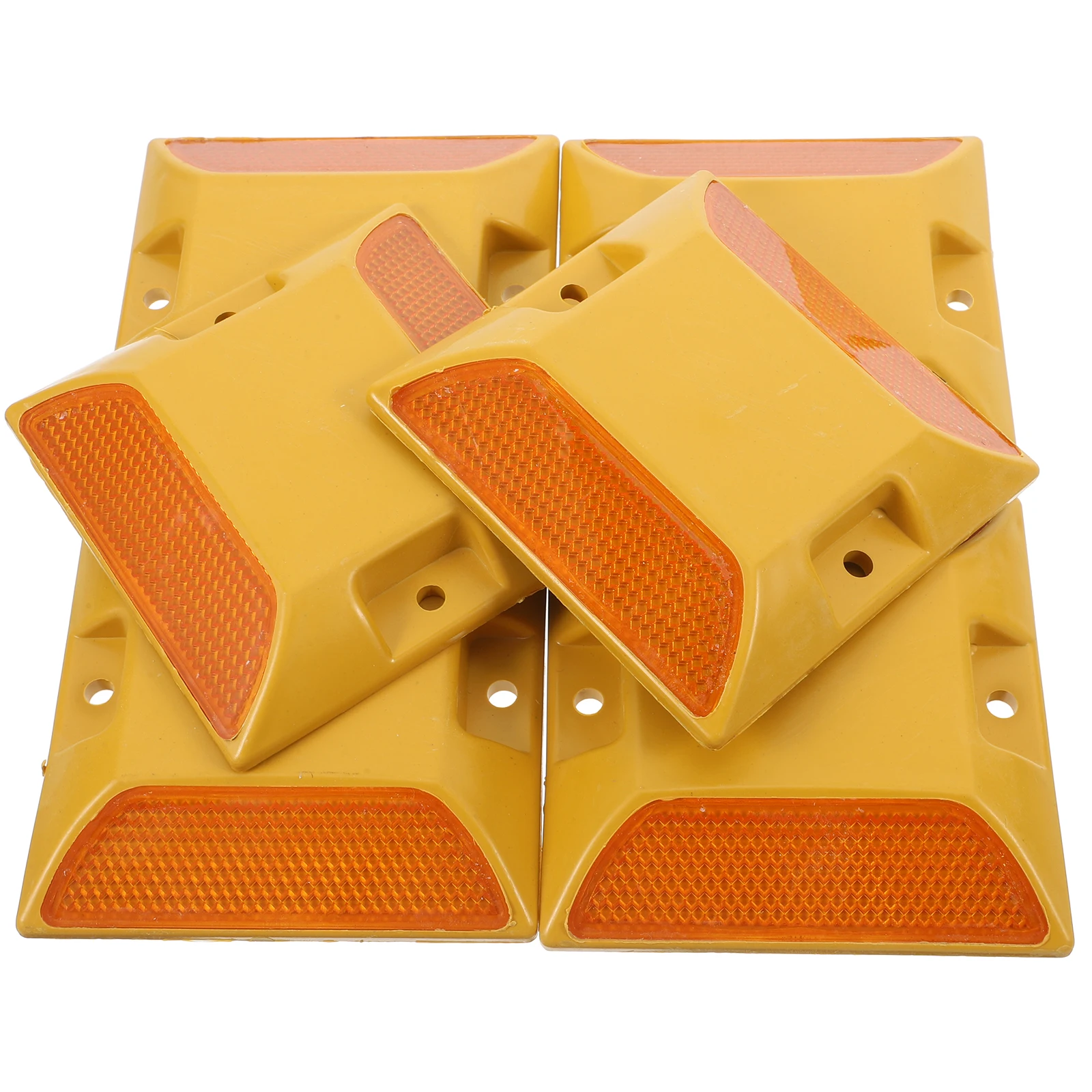 6pcs Reflective Road Driveway Traffic Safety Raised Design Plastic Reflectors For Night Driving Heavy Duty Pavement Lane