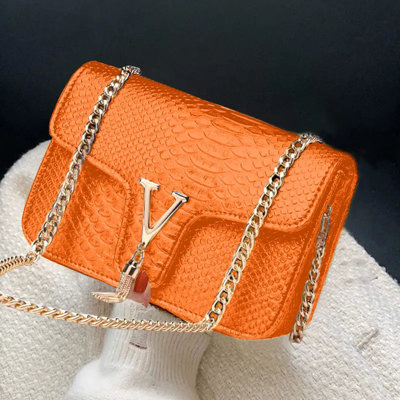 Luxury Crocodile Bags Women Leather Chain Crossbody Bags For Women Handbags Korea Shoulder Bags Messenger Female Clutch 2024 New