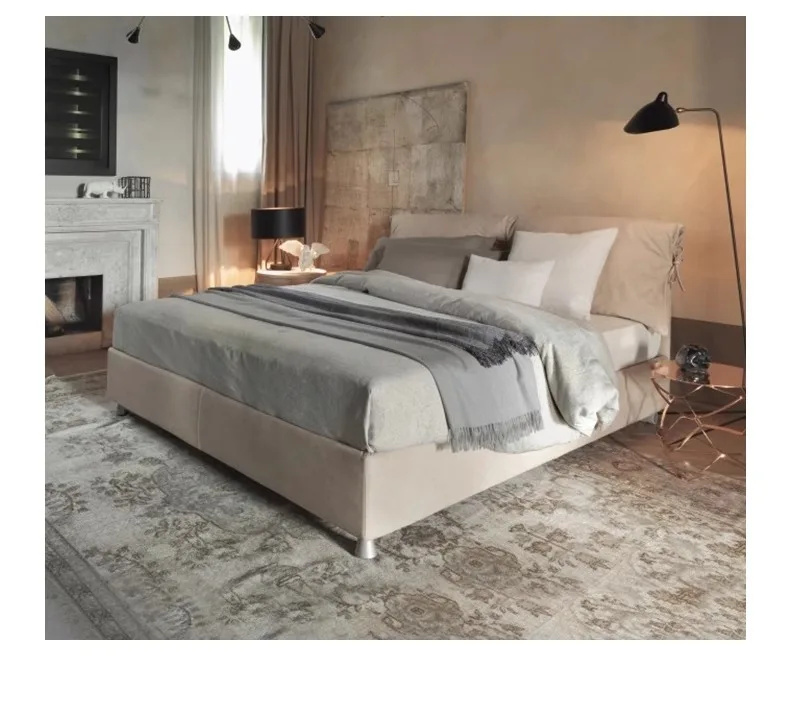 Italian minimalist bed, home master bedroom wedding  double bed