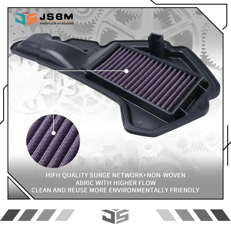 JSBM For HONDA PCX125 PCX150 CLICK 125 150 ADV150 2018-2020 Air Filter Motorcycle Washable Intake Cleaner Element 17210-K97-T00