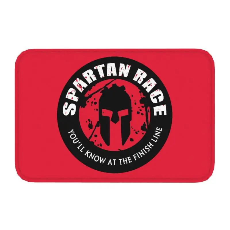 Custom Spartan Race Sparta Spirit Doormat Non-Slip Entrance Bath Kitchen Floor Door Mat Garden Rug Carpet Footpad