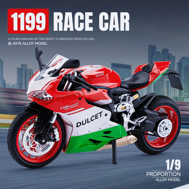 

1: 9 Ducati 1199 alloy model motorcycle Yamaha R1M simulation motorcycle children's toy car ornament