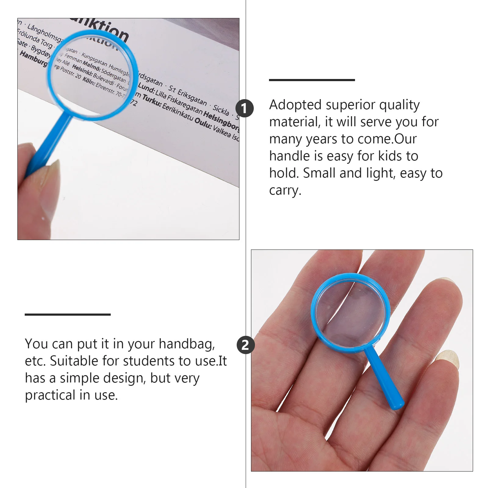 

15Pcs Mini Handheld Magnifying Glass Portable Magnifiers Lightweight Durable for Observation Experiment Studies