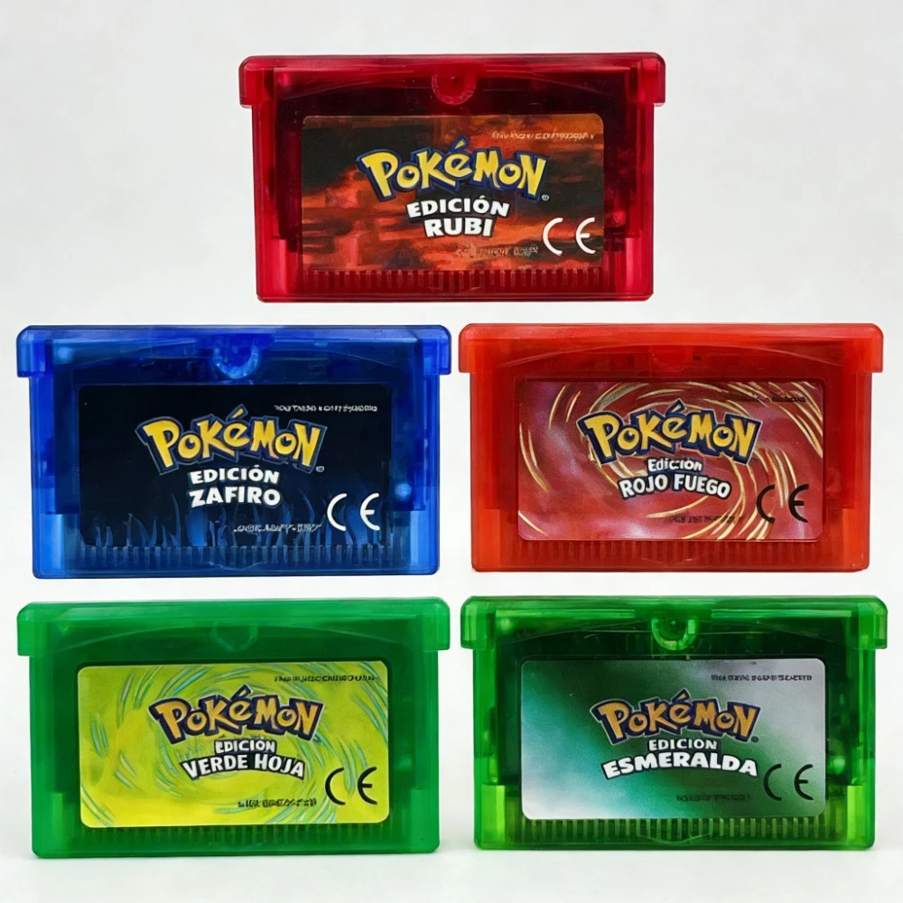 

Spanish ESP GBA Game Pokemon Series 32 Bit Video Game Cartridge Console Card Pokemon Emerald FireRed Ruby LeafGreen Sapphire