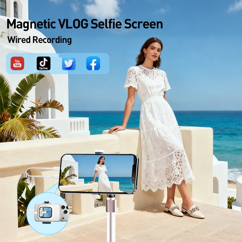 Phone Vlog Selfie Monitor Screen Phone Holder Clip Mount Rear Camera Selfies Vlogging Live Selfie Screen Compatible FOR iPhone view 2