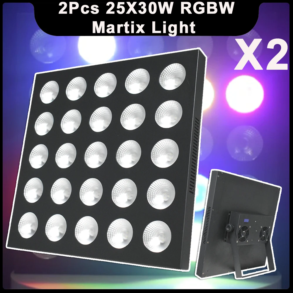 2Pcs/lot LED 25X30W RGBW Martix Stage Light Wall Wash Strobe Horse Racing Effect Point Control DMX DJ Xmas Wedding Stage Effect