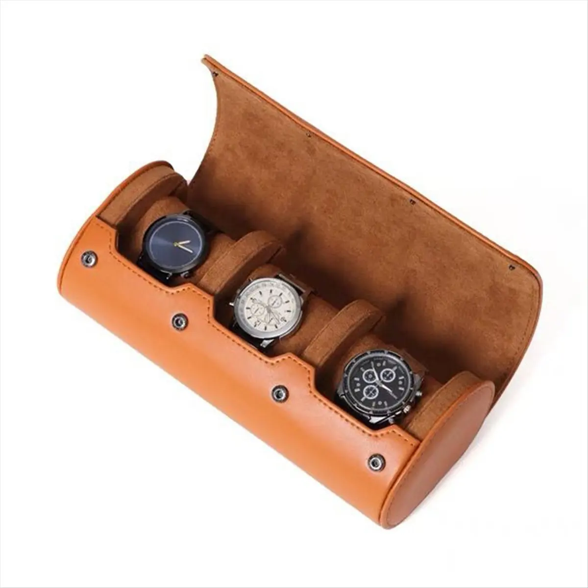 [Trending Offer] Watch Roll Travel Case Watch Box Organizer for Men with 3 Slots Watch Display Storage Portable Watch Case