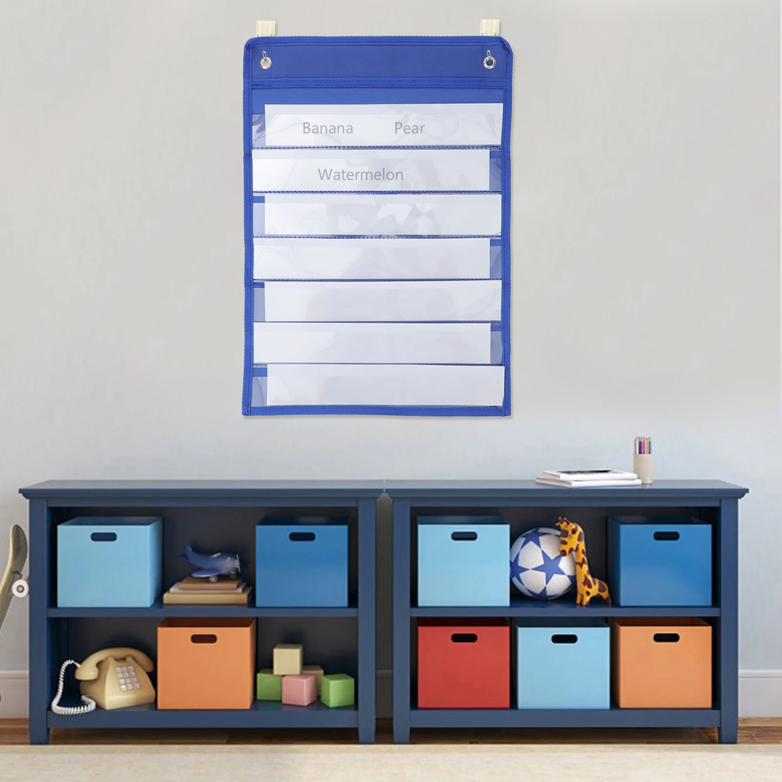 

10pcs Magnetic Hanging Pocket Chart 7-Layer Transparent Storage Bag Saving Teaching Tool For Classroom Home