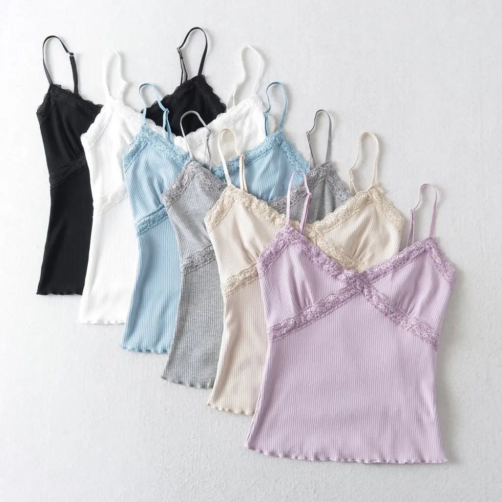 

Pure Desire Women's Lace Camisole Slim V Neck Top Summer New Hot Style Small Fit for Girls
