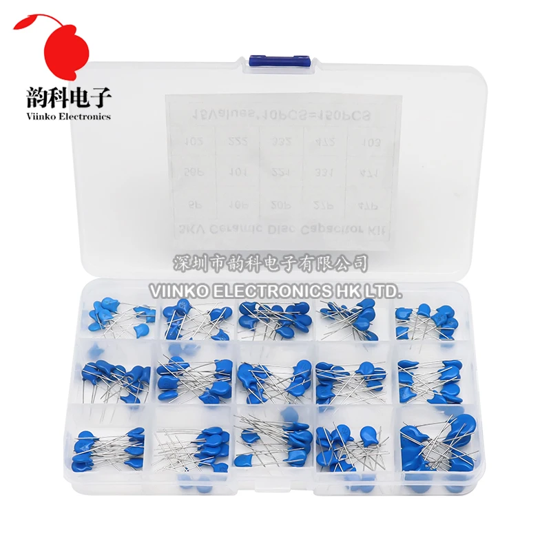 150pcs 3KV High Voltage Ceramic Capacitor Assorted Kit 15Values*10pcs 10P 47P 100P 220P 470P 102 472 103 3000V Capacitance Set
