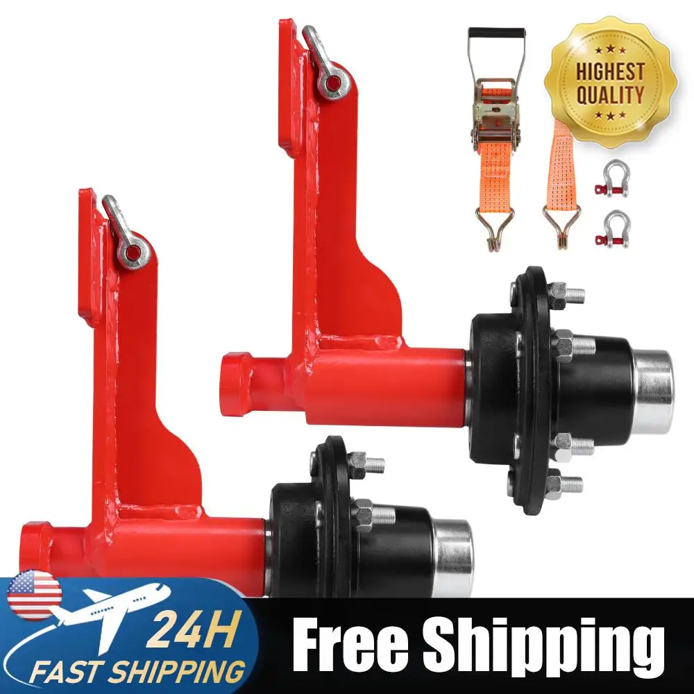

2Pack Heavy-Duty Ratchet Bundles with Ratchet Tie 6-Lug Wheels Heavy-Duty Axles 22000LBS Capacity for Move 20ft-40ft Containers