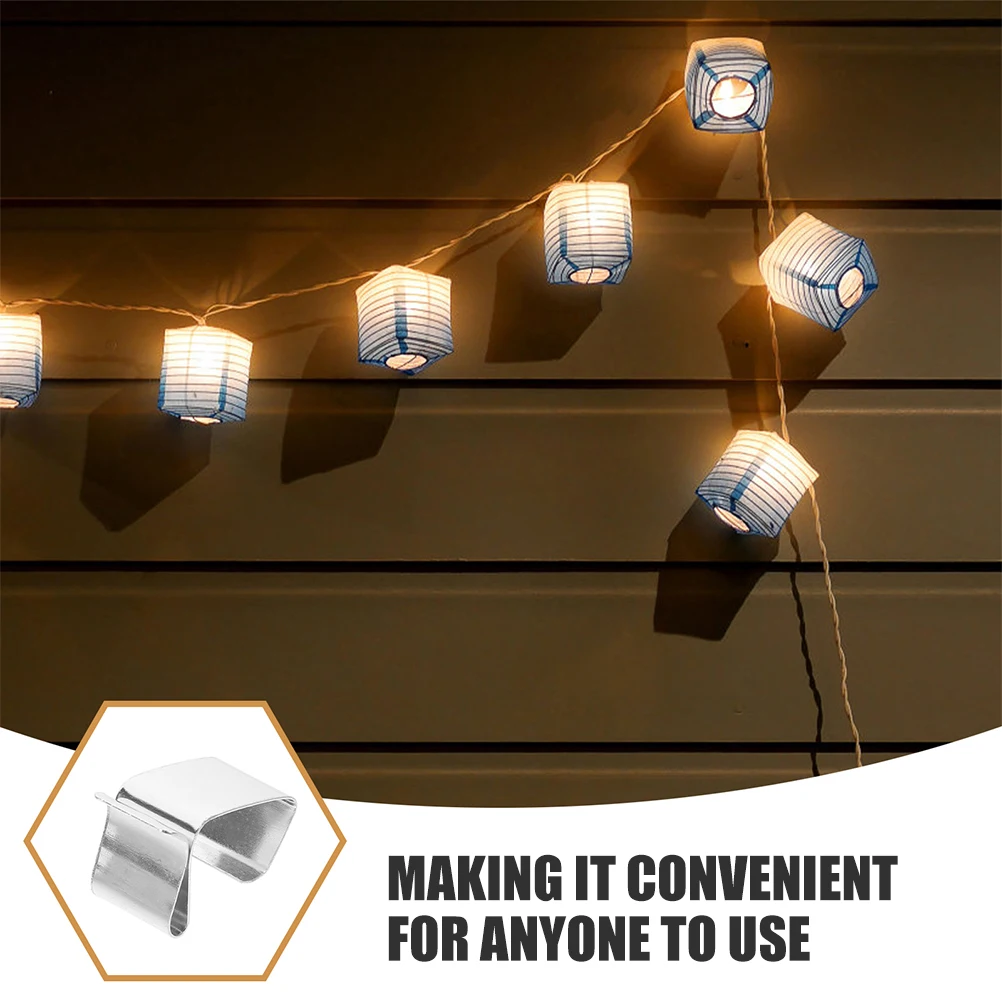 

20pcs String Light Gutter Hooks Outdoor Light Clips Durable Iron Hanging Hooks Easy Install Space Saving Decorative Lighting