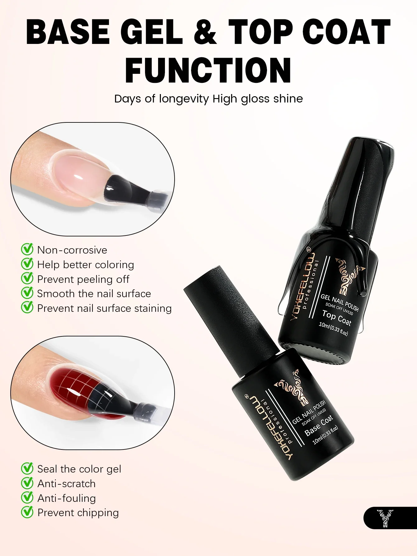 YOKEFELLOW คริสตัล Cat Eye Gel เล็บ UV LED Light แม่เหล็ก Cat Eye Gel ชุดฐาน Top Coat เจลเล็บเครื่องมือ