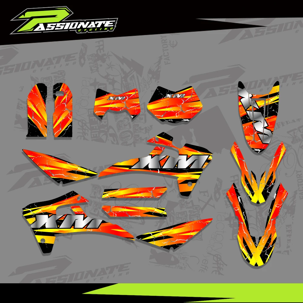 Motocross GRAPHICS WITH MATCHING BACKGROUNDS Sticker Kits For FANTIC ENDURO 50 125 250 2017-2020 Custom