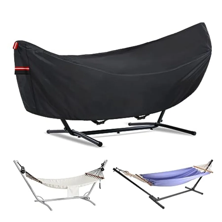 

Outdoor hammock cover for 11-12 ft stands: waterproof 210T polyester, charcoal gray, UV/sun/rain/dust/snow protection with wind