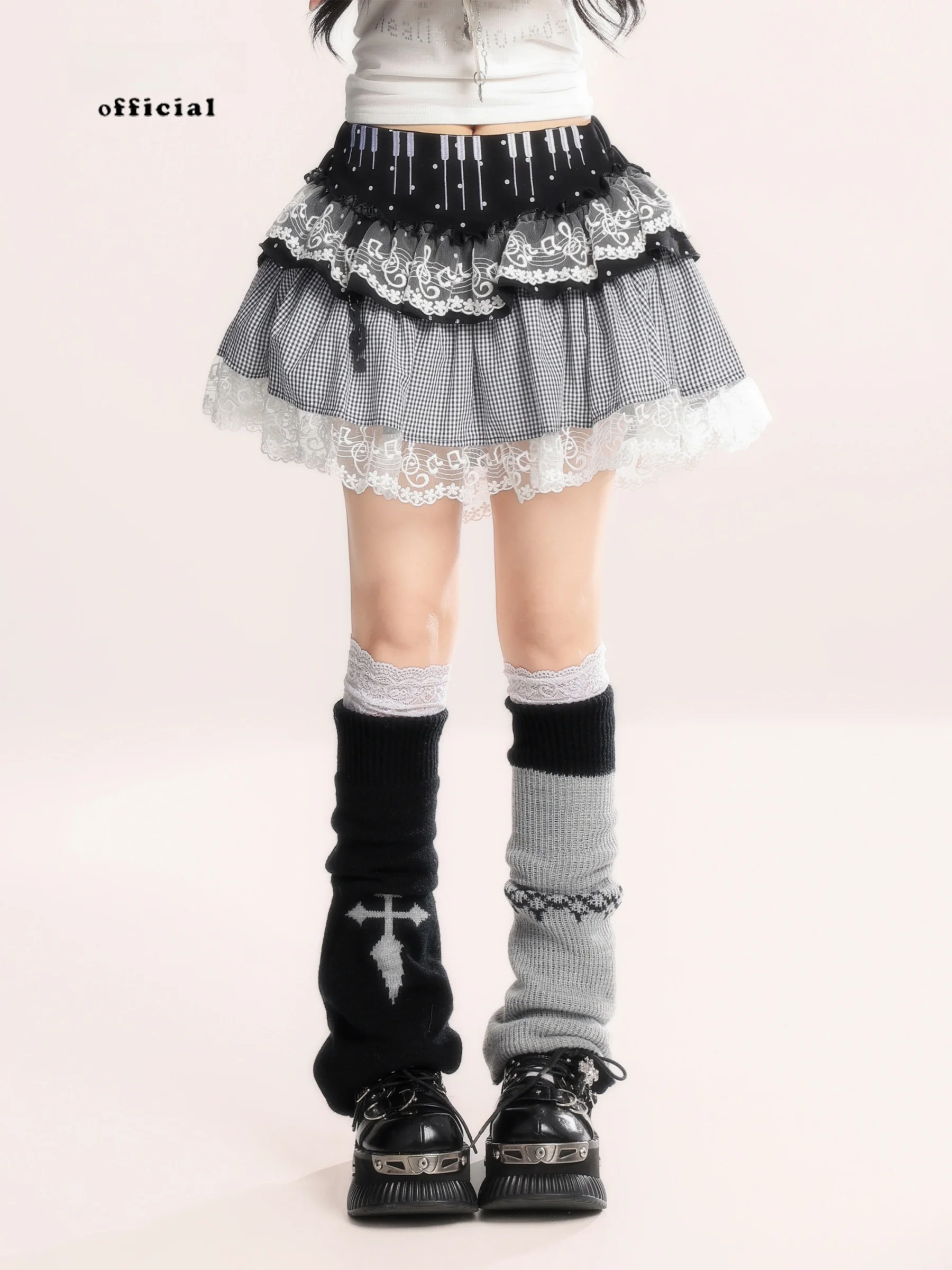 

Юбка HM Весна 2026, кружевная, пышная, короткая, женская, с высокой талией, А-силуэт, дышащая, приятная к телу, из смесового хлопка, для повседневной носки