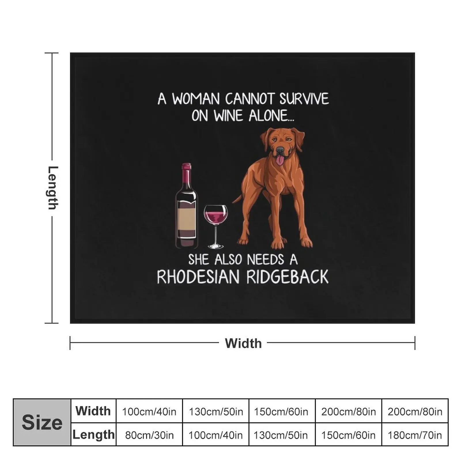 Rhodesian Ridgeback and wine Funny dog Throw Blanket anime Soft Beds Blankets