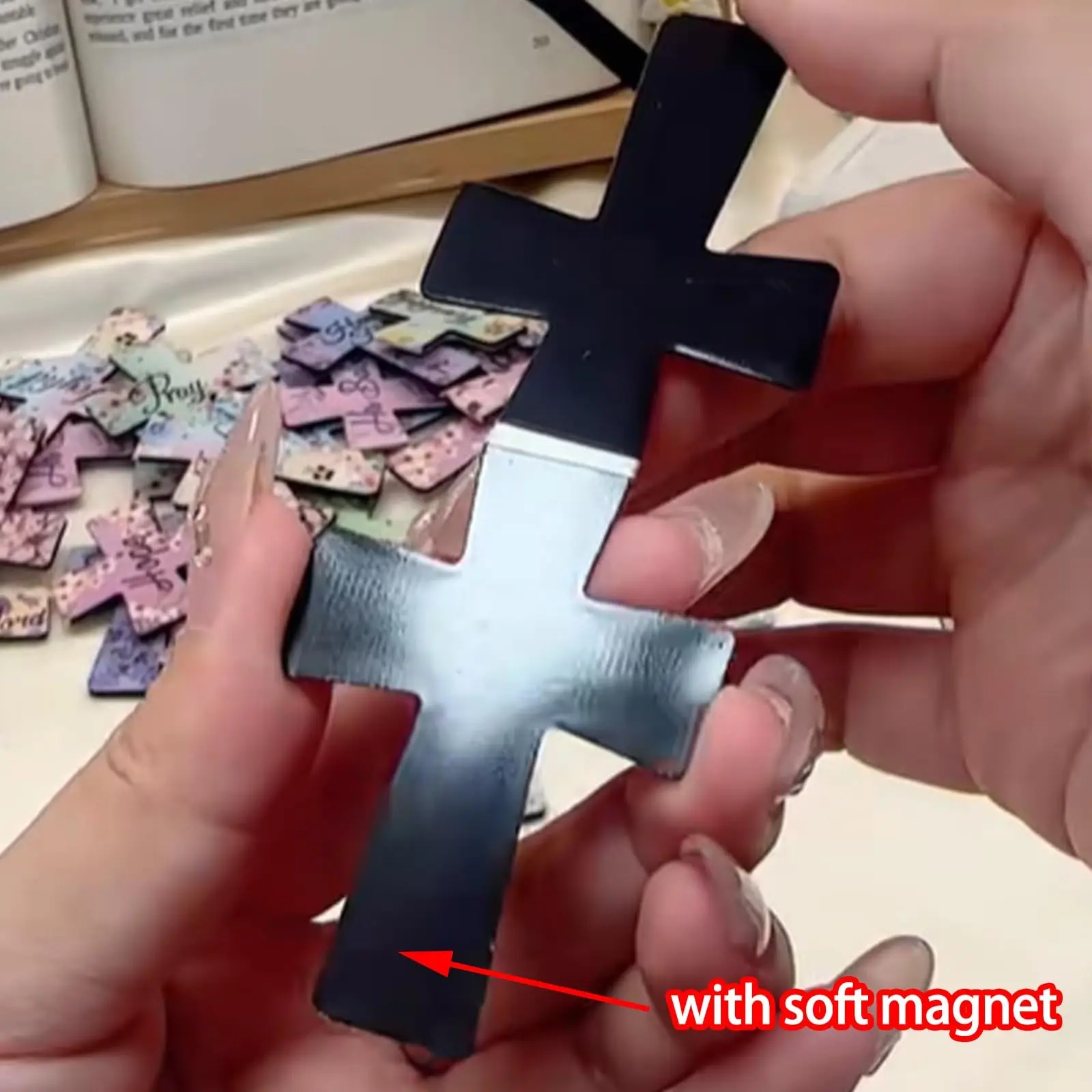 12/16/24PCS Magnetic Bookmarks Creative Cross Bookmark