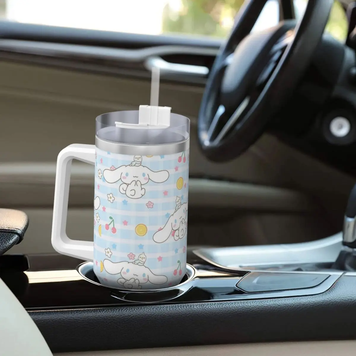 MINISO-Gobelet en acier inoxydable Cinnamoroll mignon, tasses de conduite automobile, tasse thermique, boissons chaudes isolées, lait, thé, bouteille d'eau, 40oz