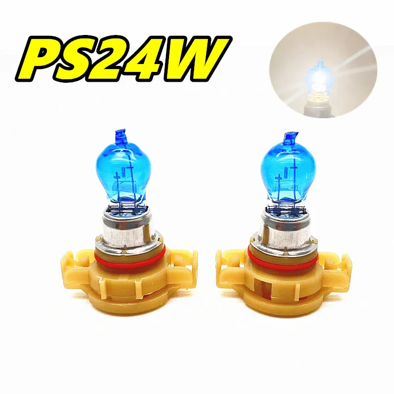 

2Pcs PS24W 5500K 12V24W White Light Halogen Bulbs Car Driving Lamp Daytime Running Lights DRL Quartz Glass