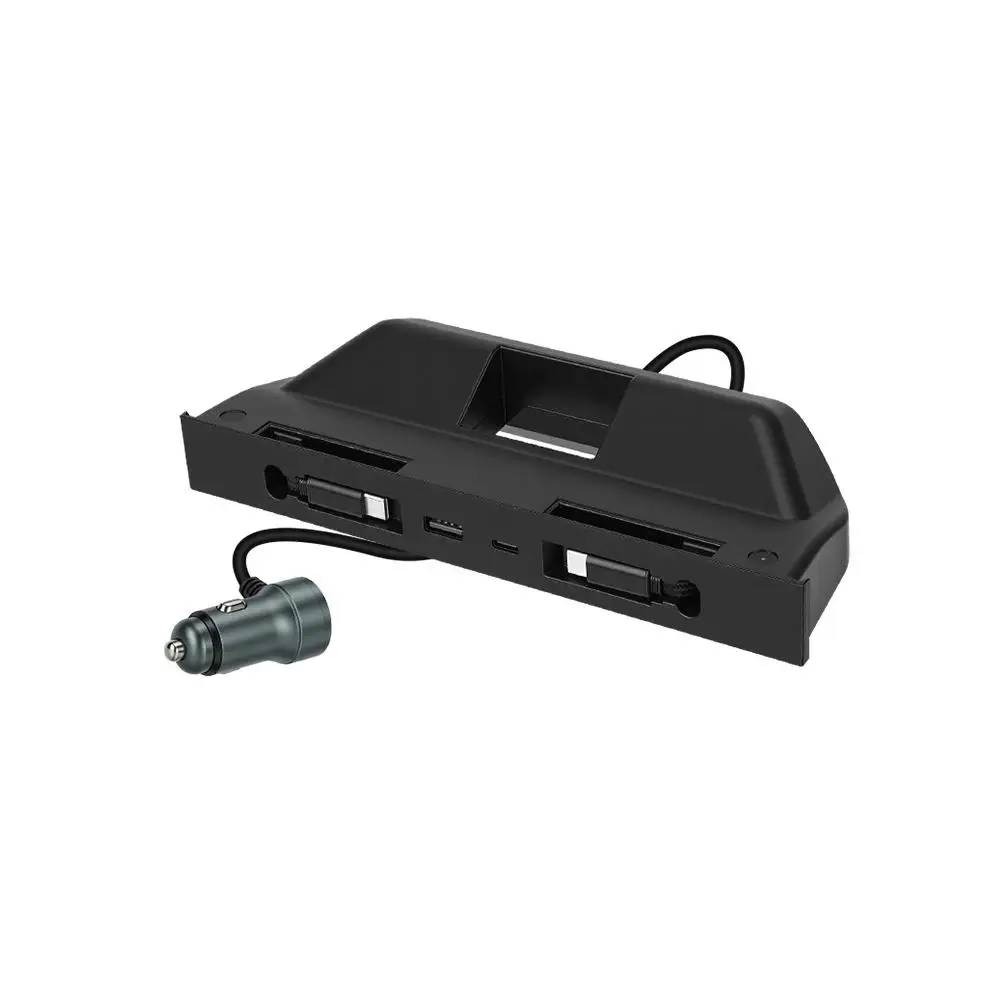Center Console Charging Hub for Tesla Model 3 Y Retractable USB Type-C  Cable Multi Port Fast Charger Docking Station Splitter