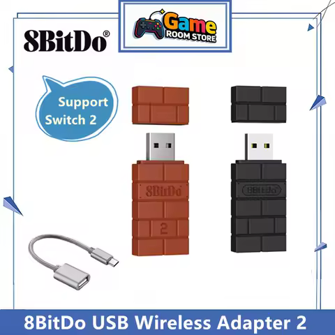 8Bitdo USB Wireless Bluetooth Adapter Receiver For Windows Mac For Nintend Switch2 For PS5 Controller For Windows Mac Steam Deck