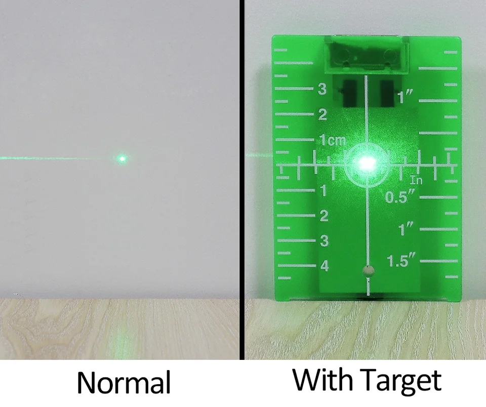 Huepar Green Target Plate Card With Stand For Green Beam Cross Line Laser Levels Laser Enhancement Can be Magnetic / Hanging On