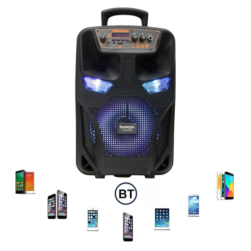 Bluetooth-Compatible Speaker Stereo Sound System Speaker with Remote Control & Microphone Subwoofer Outdoor Speaker for Outdoor