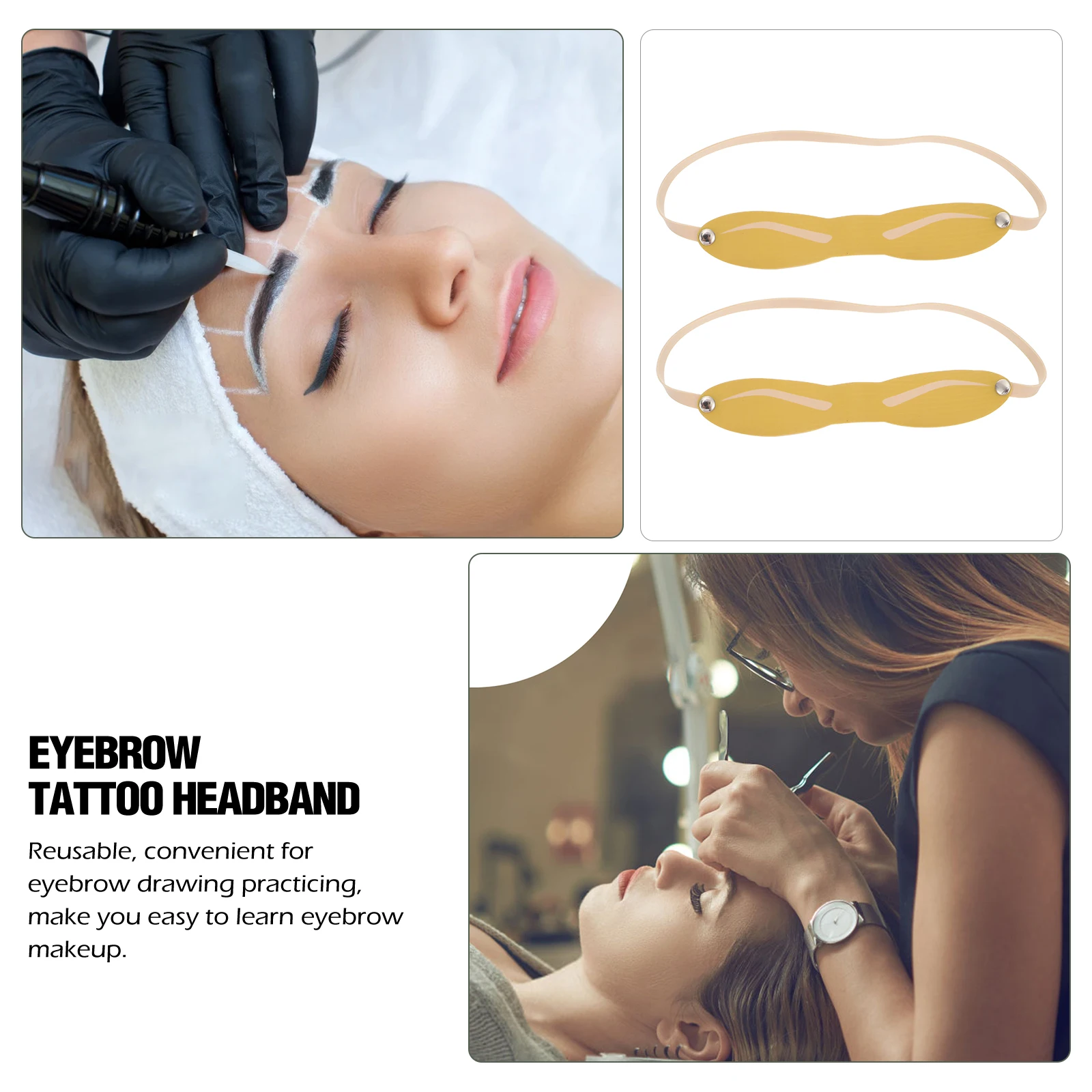 

10pcs Eyebrow Practice Headband Premium Artificial Fake Skin Training Tool For Salon Artists Beginners Lightweight Portable