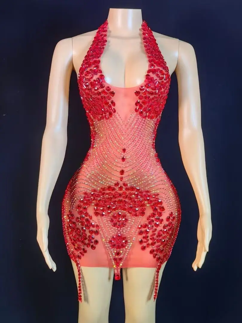 

Сексуальное короткое платье для выпускного вечера с блестящими бриллиантами 2023, блестящее платье с лямкой на шее и блестящими кристаллами, женское платье с бусинами для выпускного вечера и дня рождения