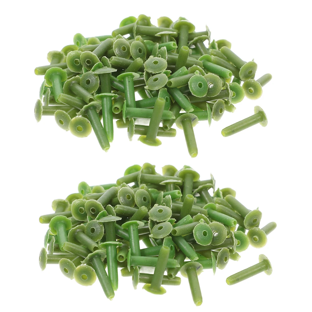 

200pcs Flexible Simulated Flower Nails Almond Plastic Floral Stem Pins for DIY Arrangement Pole Pegs Bouquet Crafting