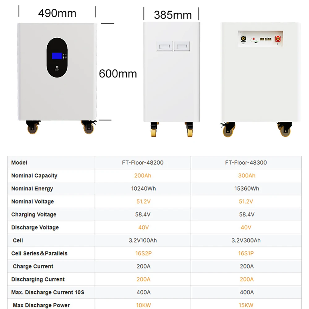 Armadietto batteria 51,2 V LiFePO4 100 Ah 200 Ah 300 Ah BMS intelligente integrato per accumulo di energia solare 48 V 15 KWH 10 KWH 5 KWH Sistema