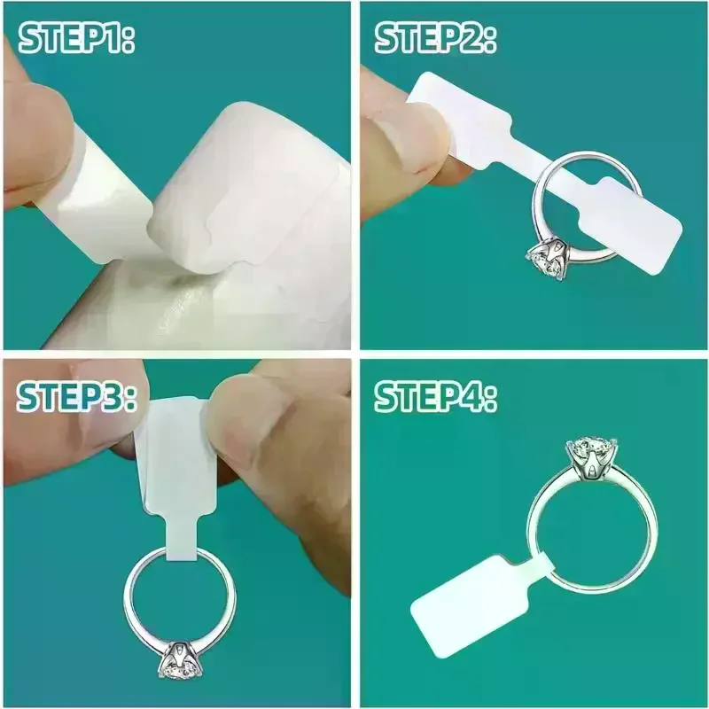 500pc/roll Price Stickers Jewelry Price Tags Self Adhesive White Blank Sticker Kraft Paper Ring Necklace Ring Earring Price