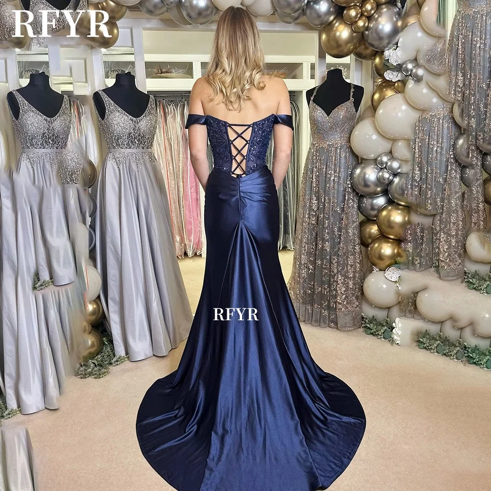 RFYR robe de soirée sirène robe de bal en dentelle Satin formelle fente latérale robe de célébrité pour les femmes chter Personnalisé