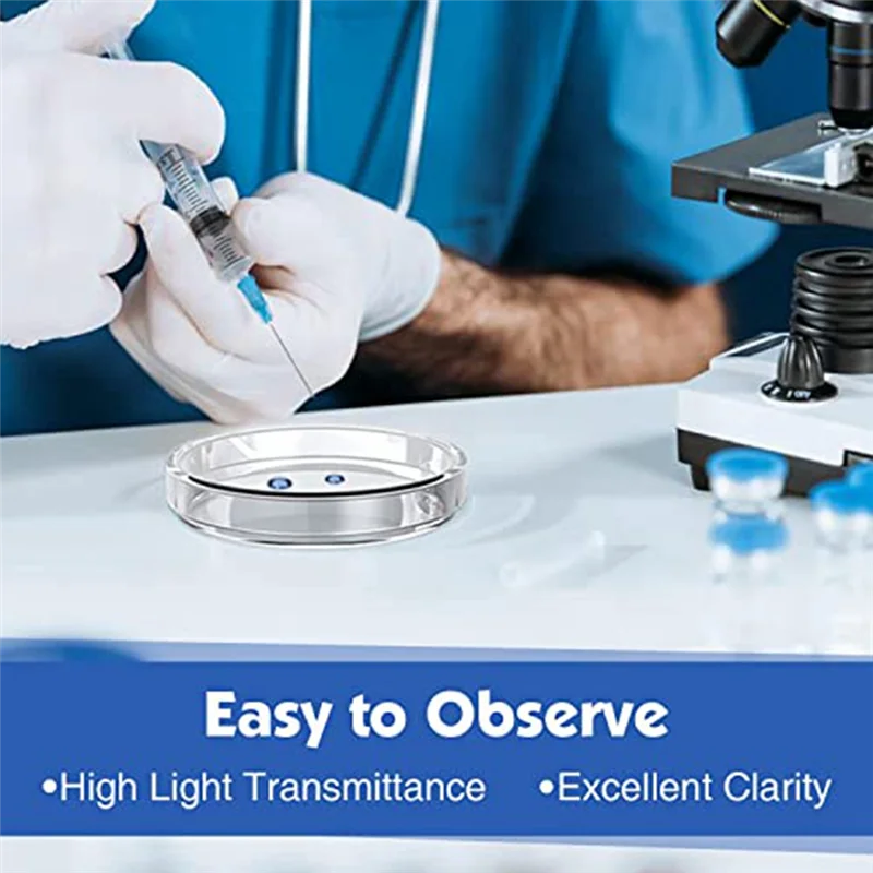 

Стеклянная чашка Петри с крышками 60 мм х 15 мм, упаковка из 10 стеклянных чашек Петри с многоразовой несущей петлей, прозрачная стеклянная чашка Петри