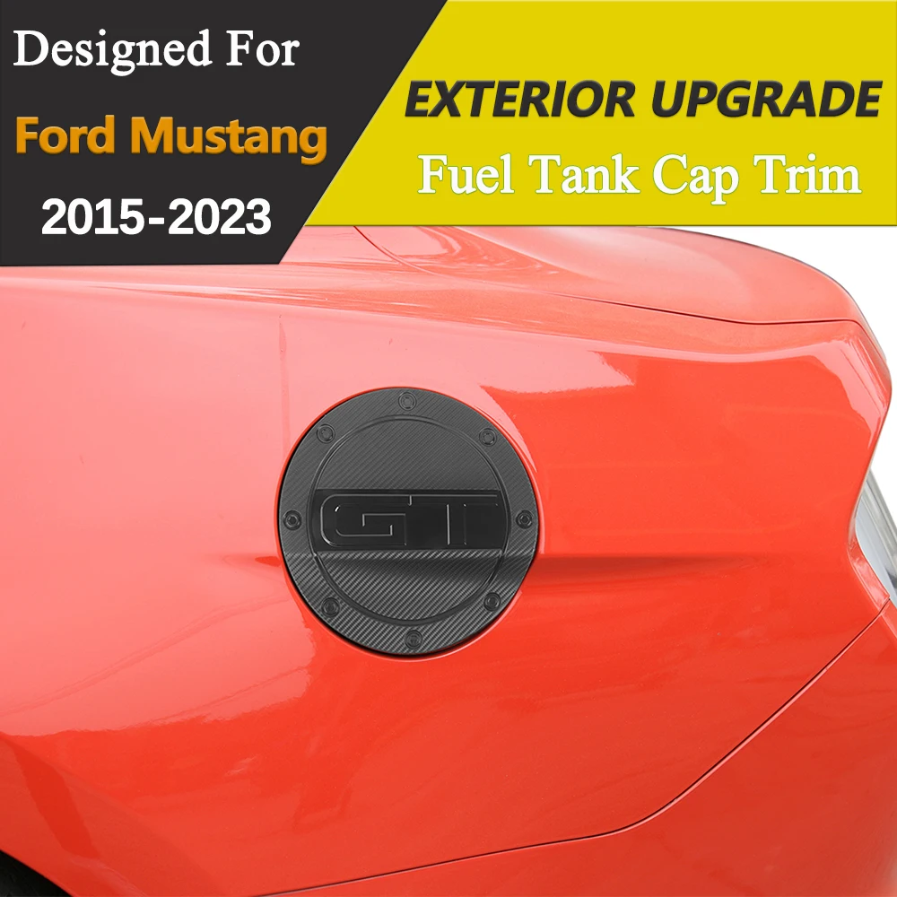Car Fuel Filler Tank Cap Cover Trim Decorative Panel for Ford Mustang 2015-2023 Exterior Moulding Car Styling Accessories ABS