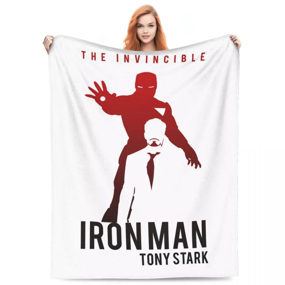 Iron Man Tony Star Flannel Blanket Soft Throw Blanket for Outdoor Picnic Comfortable Bedspread Sofa Bed Cover