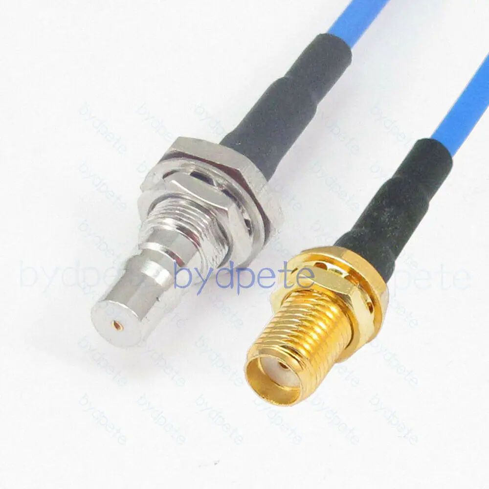 SMA female jack to QMA female bulkhead panel mount RG405 Cable Semi Flexible RF Coaxial Cable  RF 50ohms High Quality Tangerrf