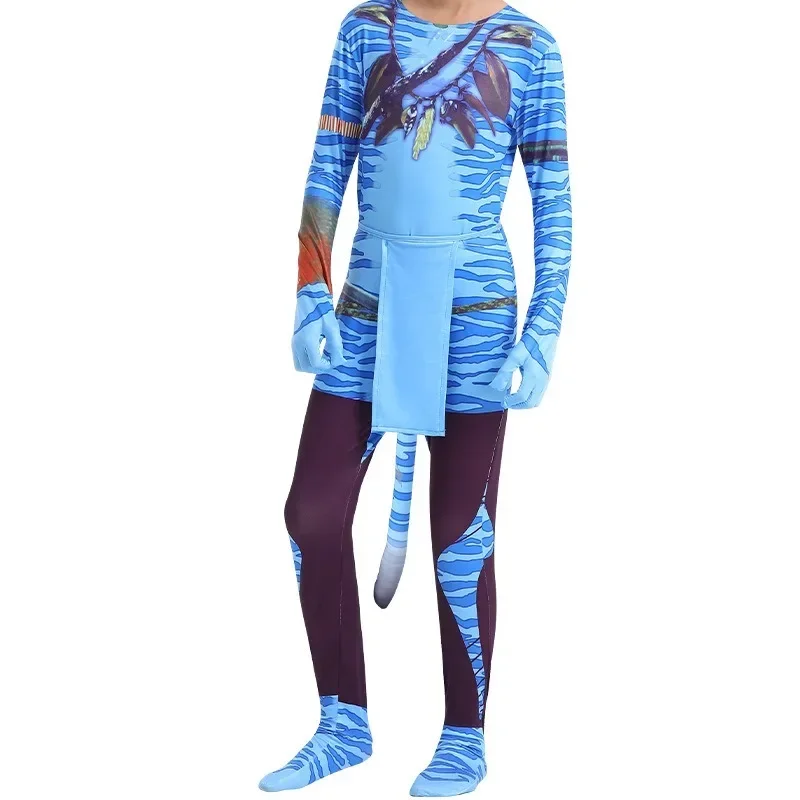 Avatar Themed Cos Costume for Kids Tight Bodysuit Performance Outfit  Halloween Costumes for Man Anime Cos