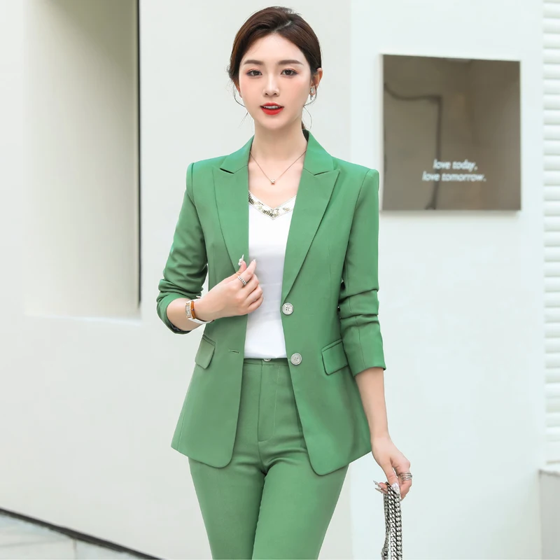 

Formal Uniform Designs Pantsuits with Pants and Jackets Coat for Women Autumn Winter Professional Business Blazers Trousers Set