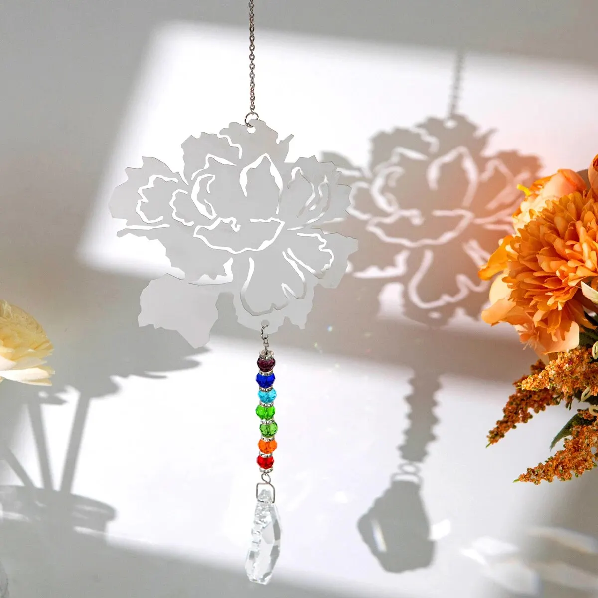 1Pc Artificial Crystal Pendant Birdie Tree of Life Collection Prismatic BallGardenSuncatcherforHome Bedroom Wall AlloyDecoration