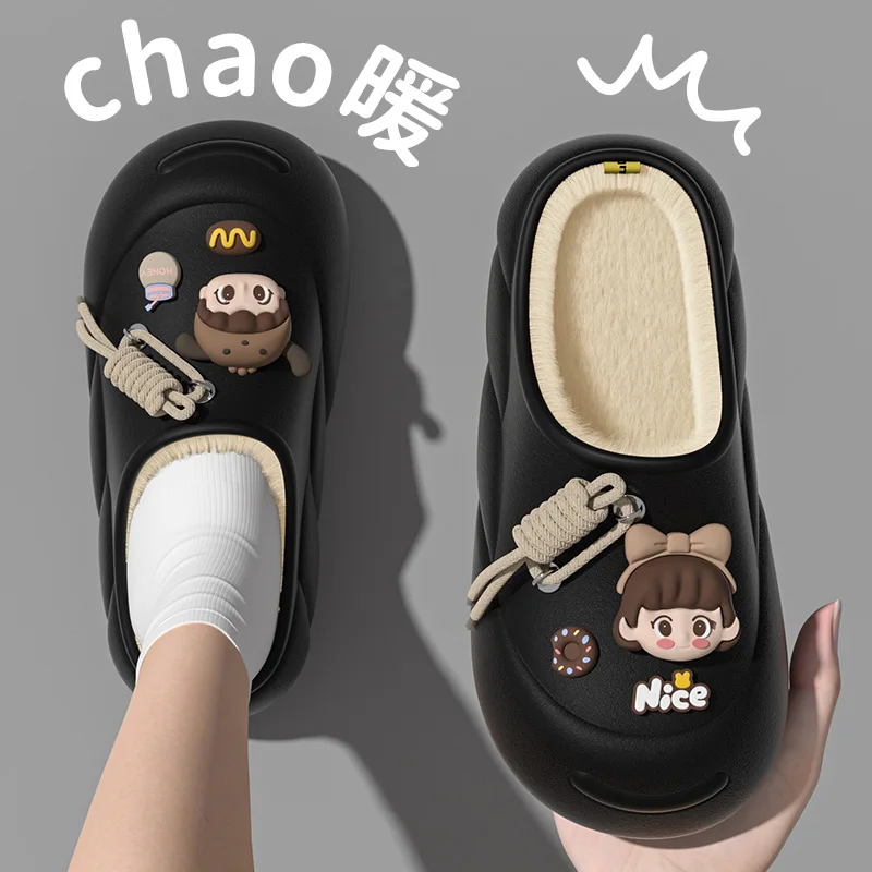 Cute Girl Eva Warm Winter Women Slippers 2024 Home Cotton Shoes Sweet Women's Slippers For Home