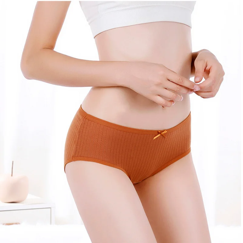 7Pcs/Set Cotton Panties Low Waist Briefs Women Sexy Lingerie Female Underpants Panty Solid Color Breathable Underwear Intimates